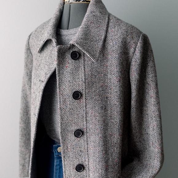 Vintage Mackintosh Coat - Women's Petite - Black and Gray - Picture 3 of 9